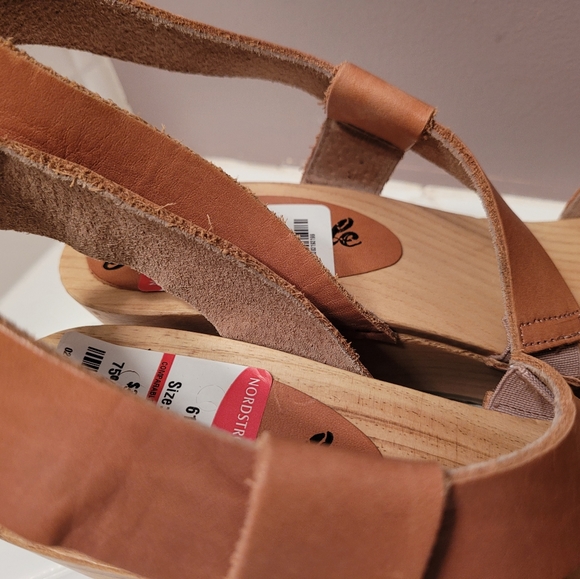 Free People leather strapped wedged sandals size 40 - Picture 8 of 12